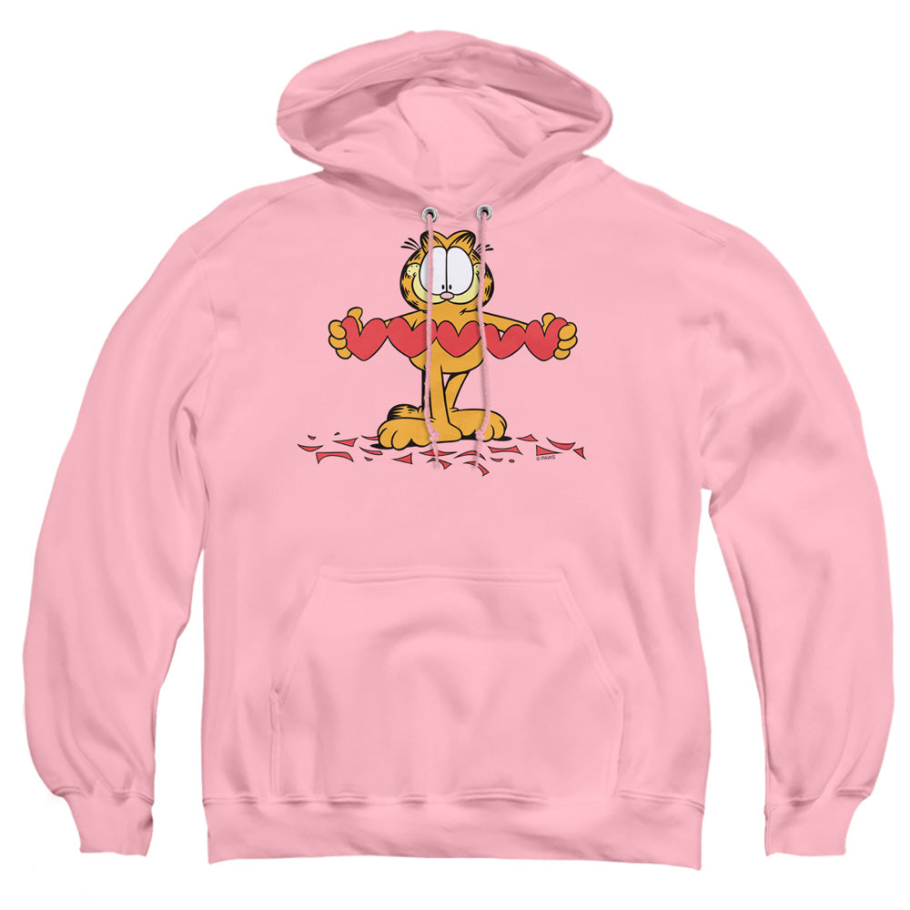 AN OFFCIALLY LICENSED GARFIELD SWEETHEART ADULT UNISEX PULLOVER HOODIE PINK