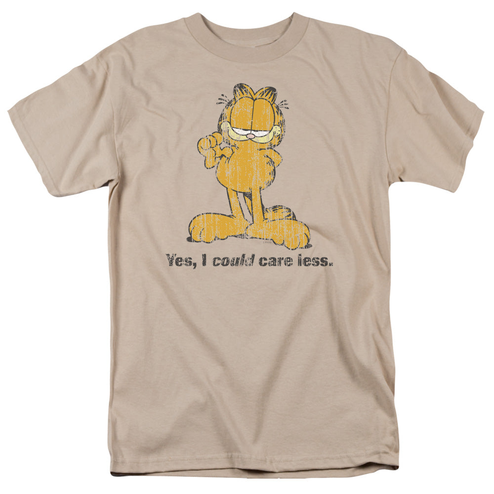 AN OFFCIALLY LICENSED GARFIELD YES I COULD CARE LESS MEN'S REGULAR FIT T-SHIRT SAND