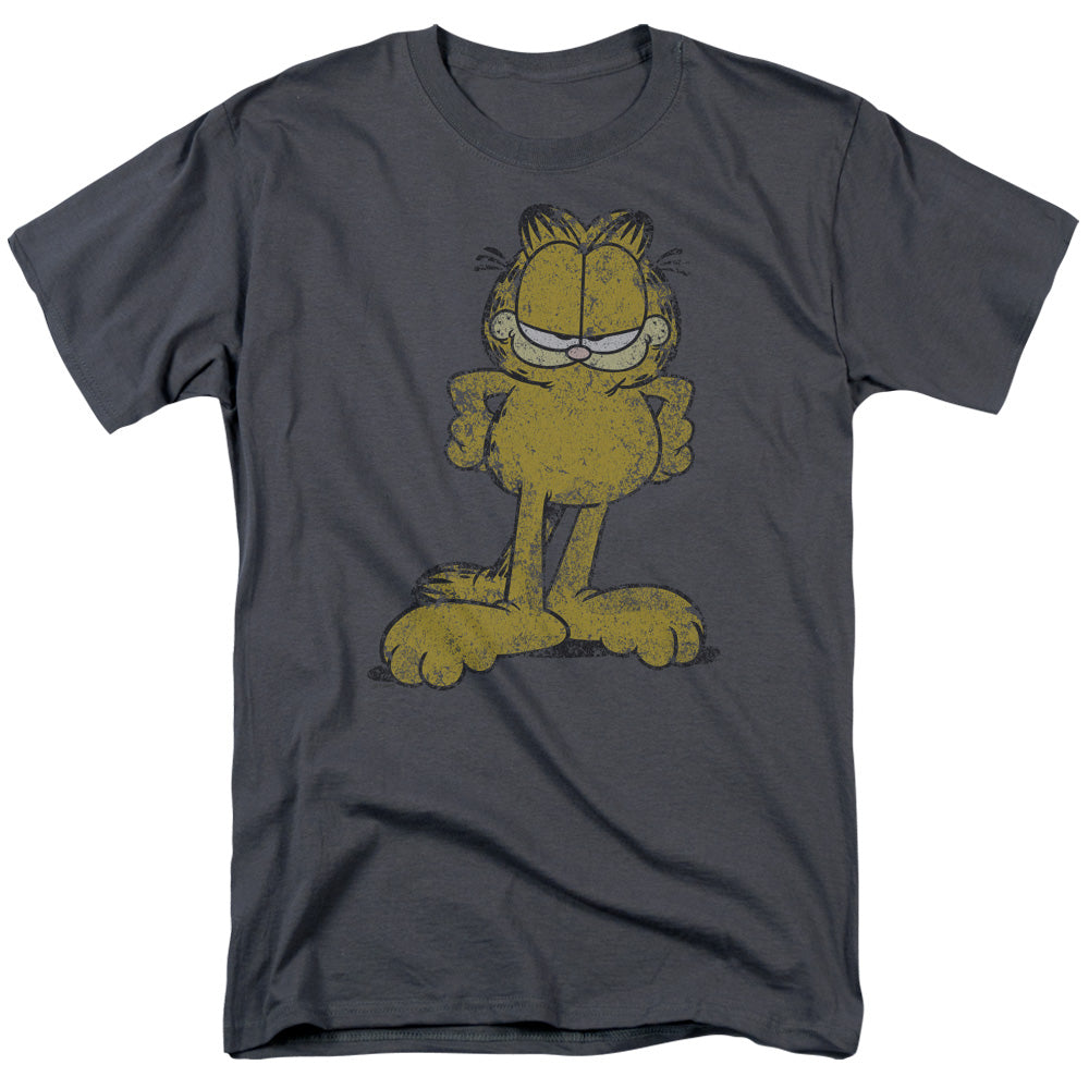 AN OFFCIALLY LICENSED GARFIELD BIG OL CAT MEN'S REGULAR FIT T-SHIRT CHARCOAL