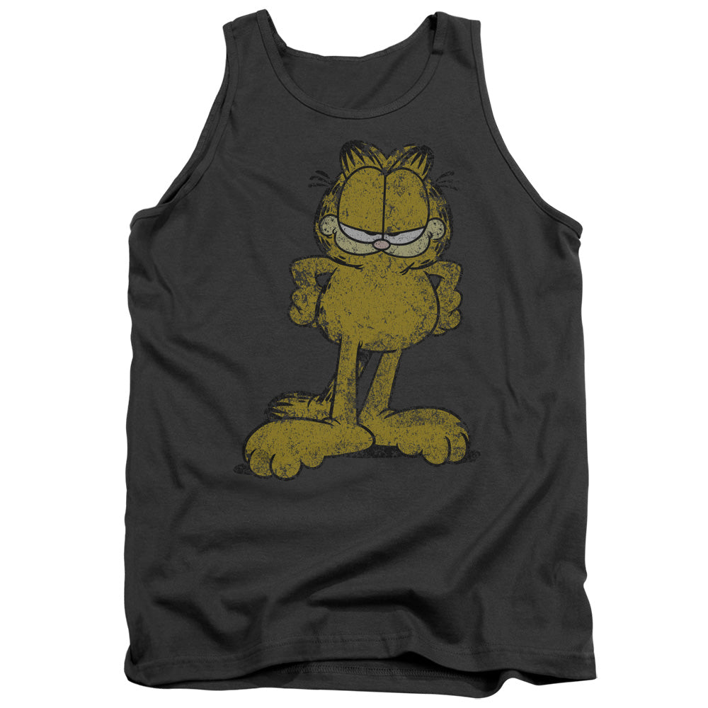 AN OFFCIALLY LICENSED GARFIELD BIG OL CAT ADULT UNISEX TANK TOP CHARCOAL