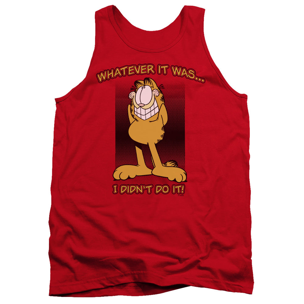 AN OFFCIALLY LICENSED GARFIELD I DIDNT DO IT ADULT UNISEX TANK TOP RED