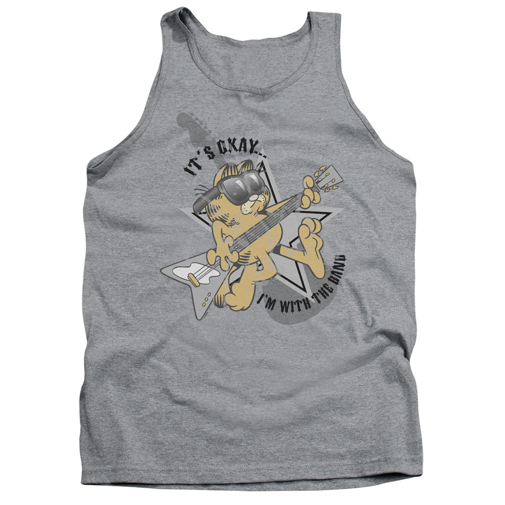 AN OFFCIALLY LICENSED GARFIELD IM WITH THE BAND ADULT UNISEX TANK TOP ATHLETIC HEATHER