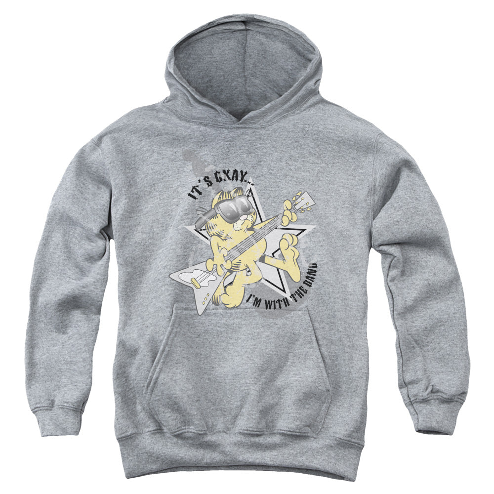 AN OFFCIALLY LICENSED GARFIELD IM WITH THE BAND YOUTH HOODIE ATHLETIC HEATHER