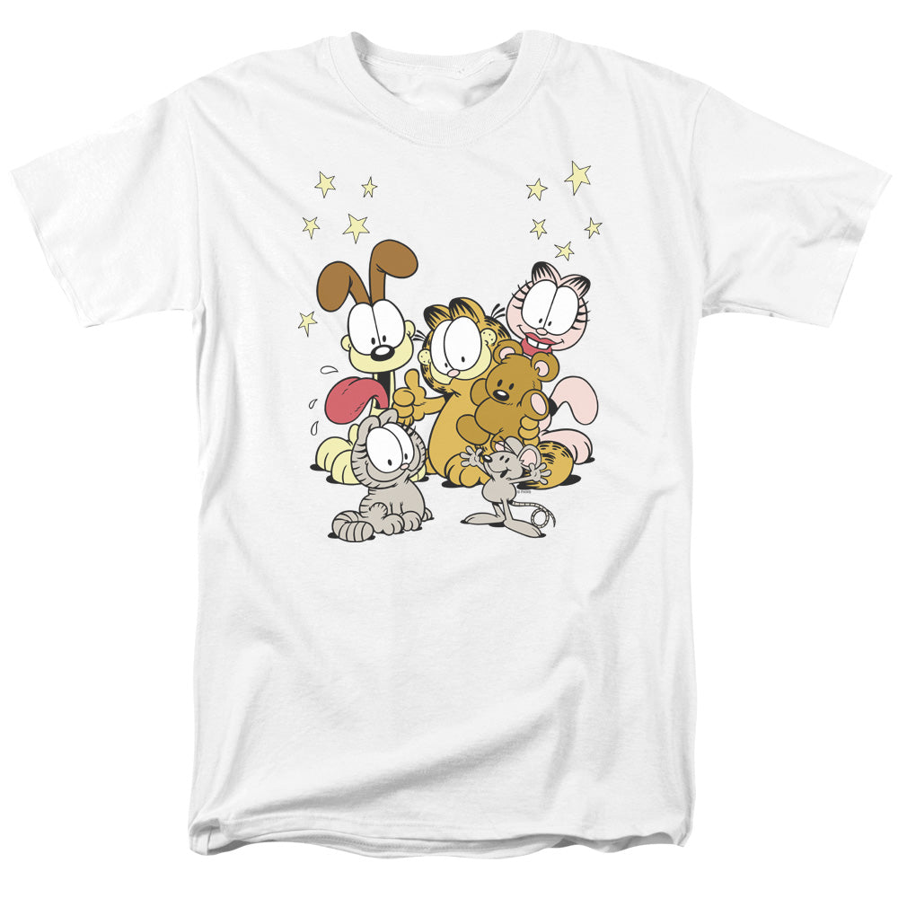 AN OFFCIALLY LICENSED GARFIELD FRIENDS ARE BEST MEN'S REGULAR FIT T-SHIRT WHITE