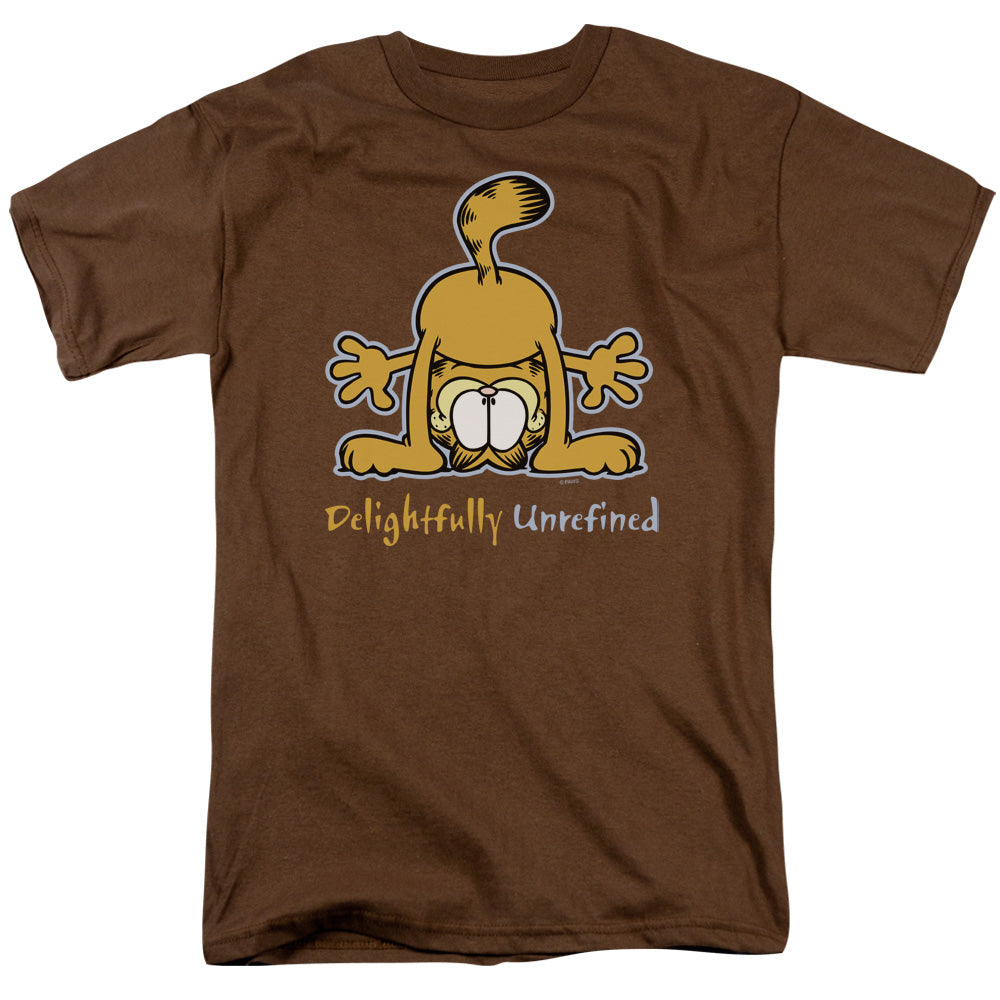 AN OFFCIALLY LICENSED GARFIELD DELIGHTFULLY UNREFINED MEN'S REGULAR FIT T-SHIRT COFFEE