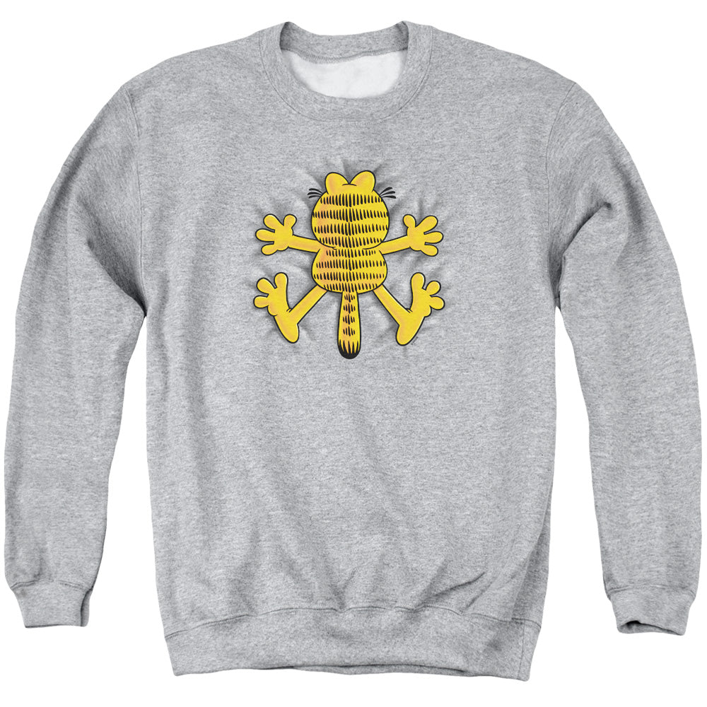 AN OFFCIALLY LICENSED GARFIELD OW ADULT UNISEX CREWNECK SWEATSHIRT ATHLETIC HEATHER