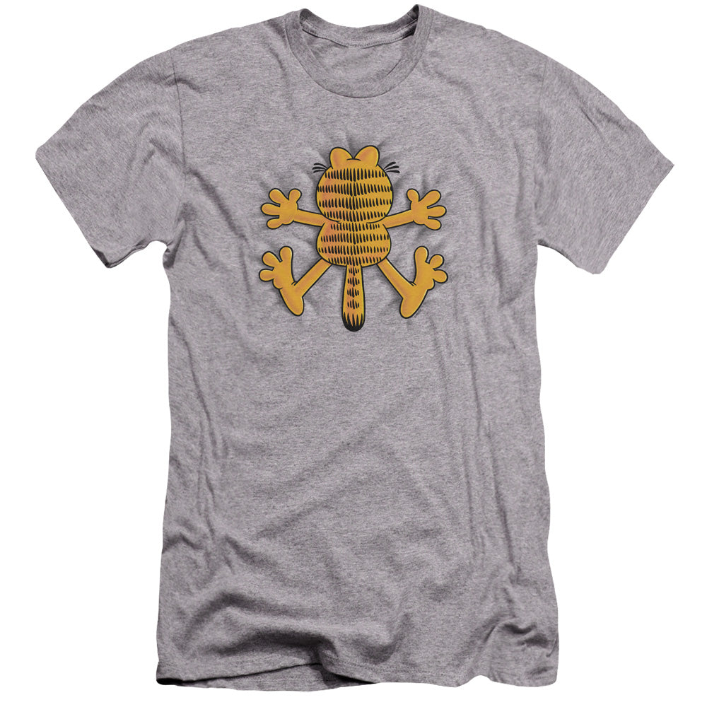 AN OFFCIALLY LICENSED GARFIELD OW MEN'S PREMIUM SLIM FIT T-SHIRT ATHLETIC HEATHER