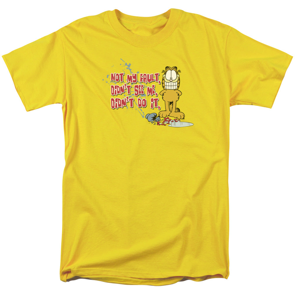 AN OFFCIALLY LICENSED GARFIELD NOT MY FAULT MEN'S REGULAR FIT T-SHIRT YELLOW