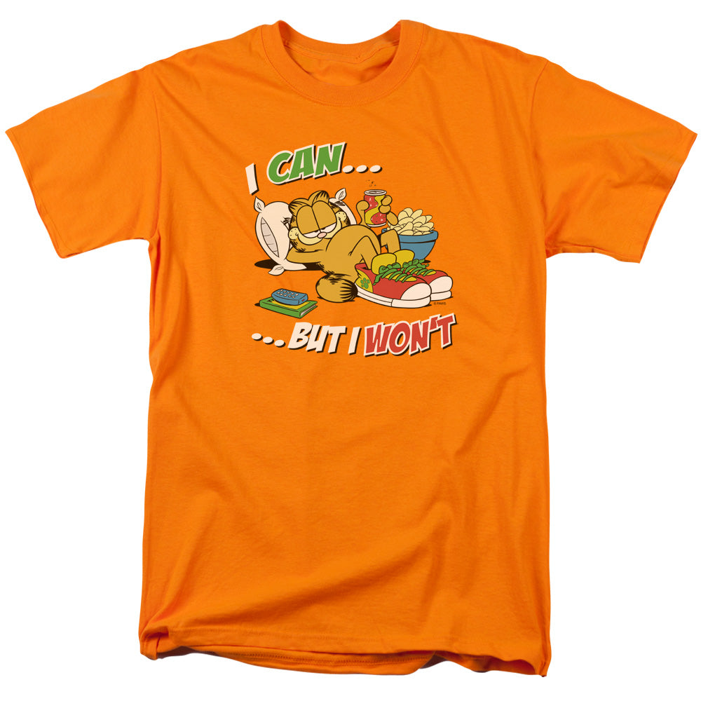AN OFFCIALLY LICENSED GARFIELD I CAN... MEN'S REGULAR FIT T-SHIRT ORANGE