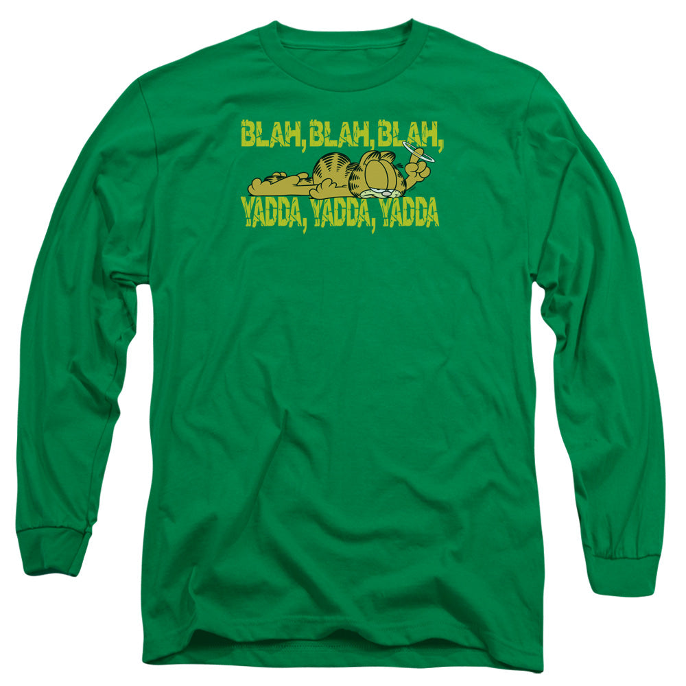 AN OFFCIALLY LICENSED GARFIELD BLAH BLAH BLAH MEN'S LONG SLEEVE T-SHIRT KELLY GREEN