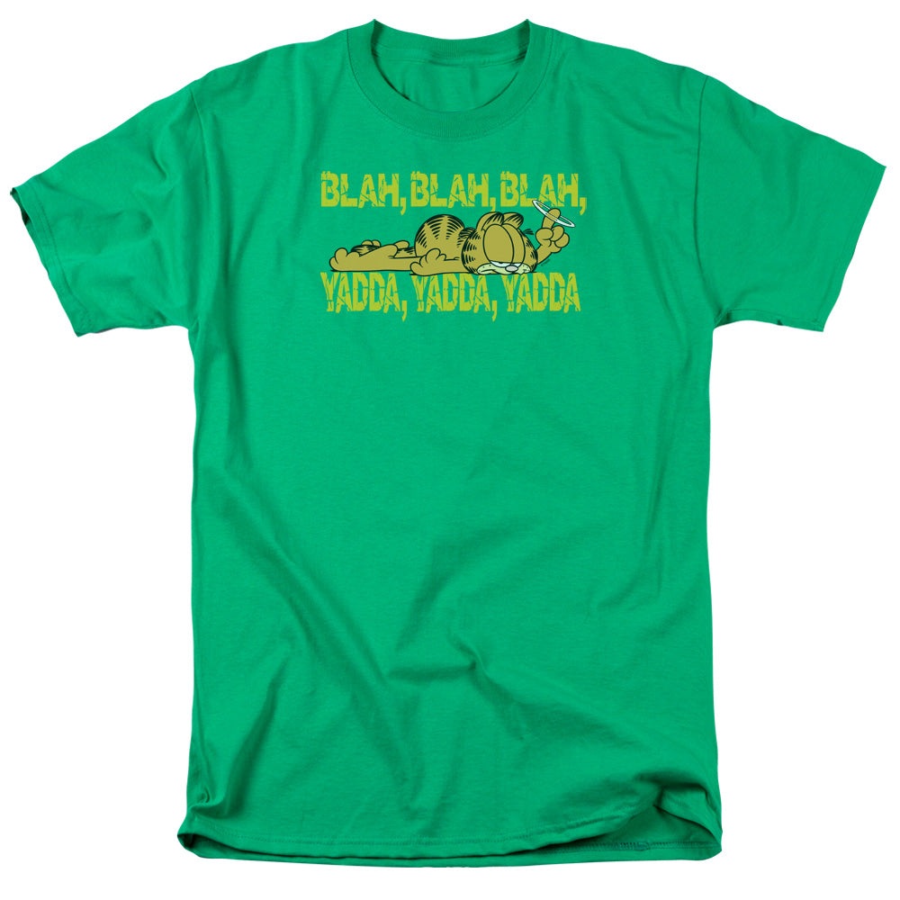 AN OFFCIALLY LICENSED GARFIELD BLAH BLAH BLAH MEN'S REGULAR FIT T-SHIRT KELLY GREEN
