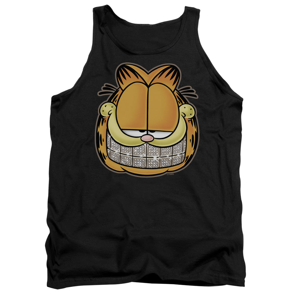 AN OFFCIALLY LICENSED GARFIELD NICE GRILL ADULT UNISEX TANK TOP BLACK