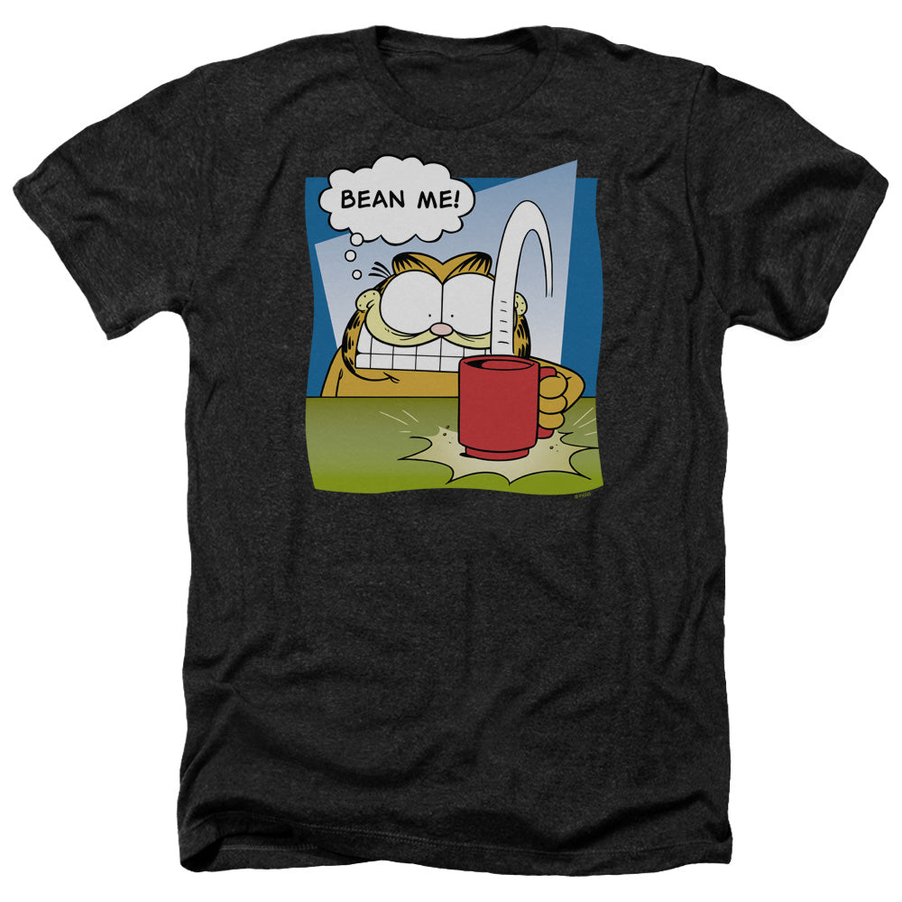 AN OFFCIALLY LICENSED GARFIELD BEAN ME MEN'S HEATHER T-SHIRT CHARCOAL