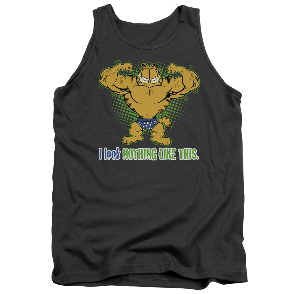 AN OFFCIALLY LICENSED GARFIELD NOTHING LIKE THIS ADULT UNISEX TANK TOP CHARCOAL