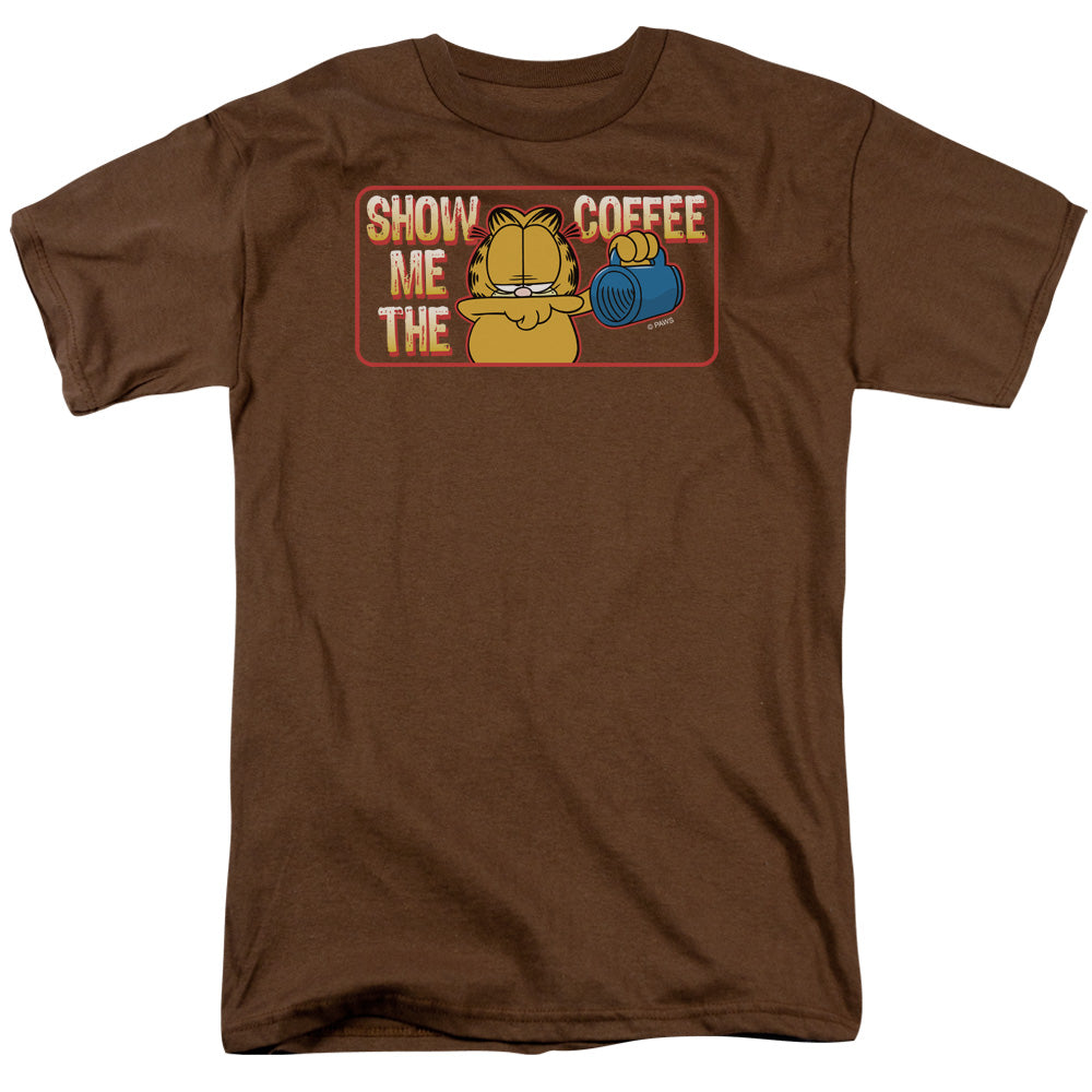 AN OFFCIALLY LICENSED GARFIELD SHOW ME THE COFFEE MEN'S REGULAR FIT T-SHIRT COFFEE