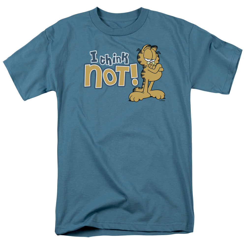 AN OFFCIALLY LICENSED GARFIELD I THINK NOT MEN'S REGULAR FIT T-SHIRT SLATE