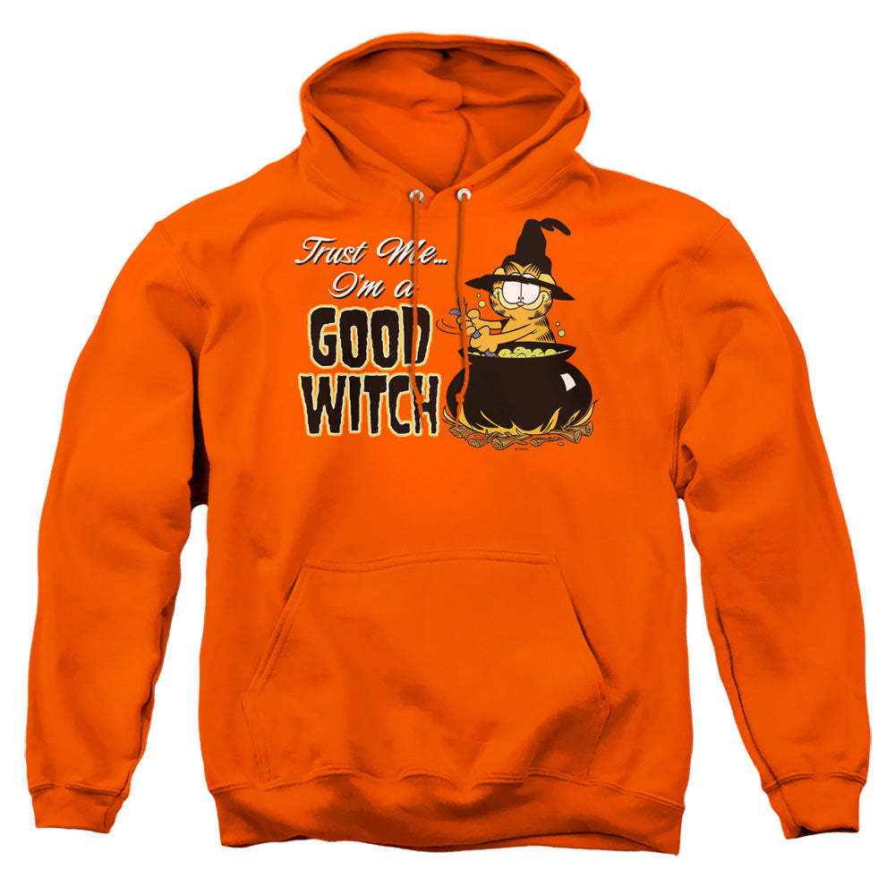AN OFFCIALLY LICENSED GARFIELD TRUST ME ADULT UNISEX PULLOVER HOODIE ORANGE