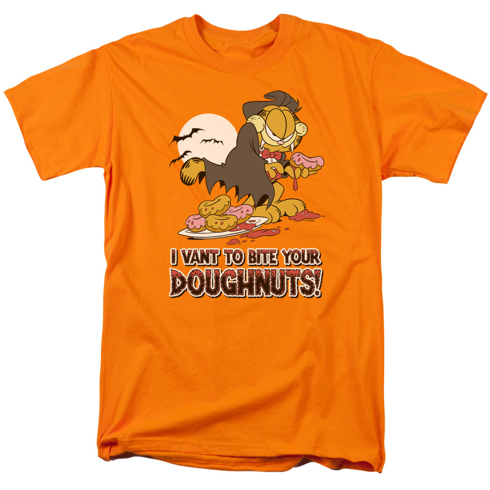 AN OFFCIALLY LICENSED GARFIELD I VANT DOUGHNUTS MEN'S REGULAR FIT T-SHIRT ORANGE