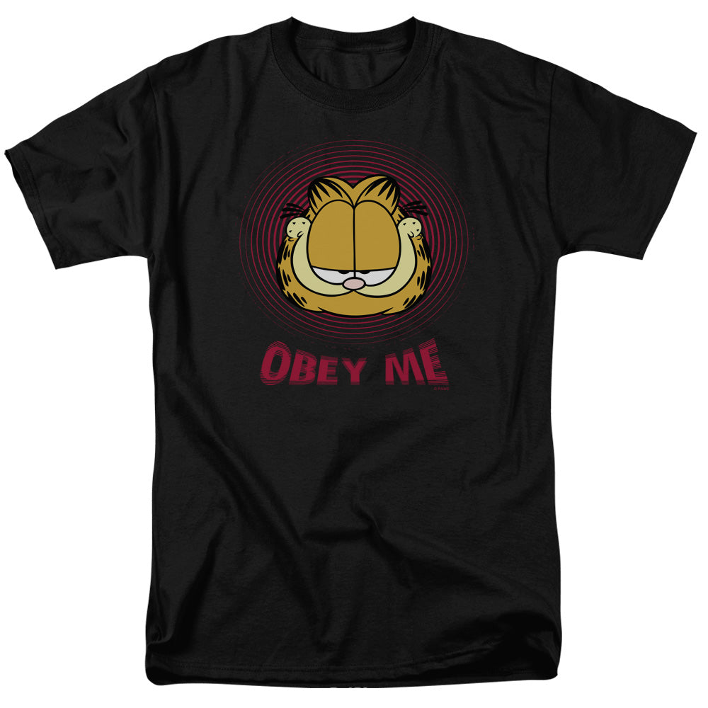 AN OFFCIALLY LICENSED GARFIELD OBEY ME MEN'S REGULAR FIT T-SHIRT BLACK