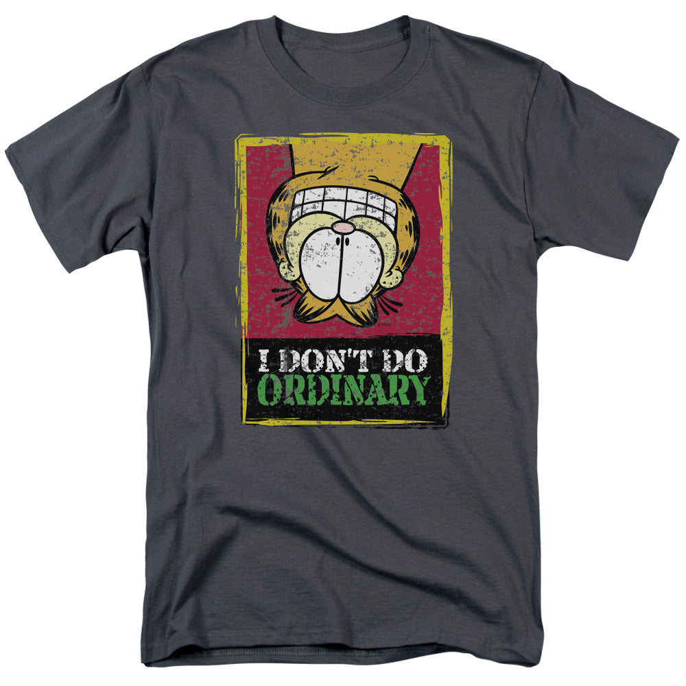 AN OFFCIALLY LICENSED GARFIELD I DONT DO ORDINARY MEN'S REGULAR FIT T-SHIRT CHARCOAL