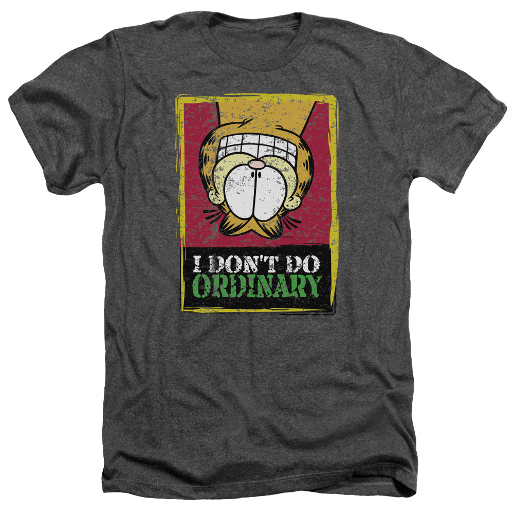 AN OFFCIALLY LICENSED GARFIELD I DONT DO ORDINARY MEN'S HEATHER T-SHIRT CHARCOAL