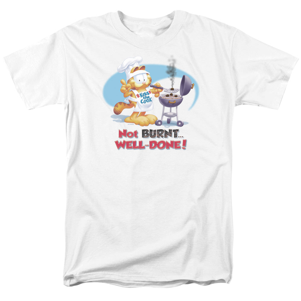 AN OFFCIALLY LICENSED GARFIELD WELL DONE MEN'S REGULAR FIT T-SHIRT WHITE