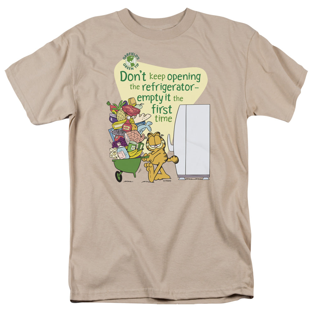 AN OFFCIALLY LICENSED GARFIELD EMPTY IT MEN'S REGULAR FIT T-SHIRT SAND