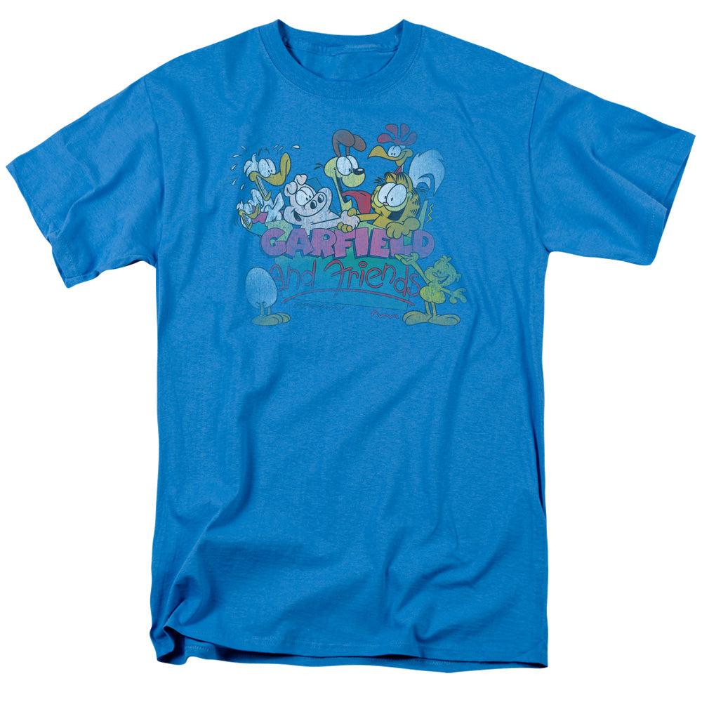 AN OFFCIALLY LICENSED GARFIELD GARFIELD AND FRIENDS MEN'S REGULAR FIT T-SHIRT TURQUOISE