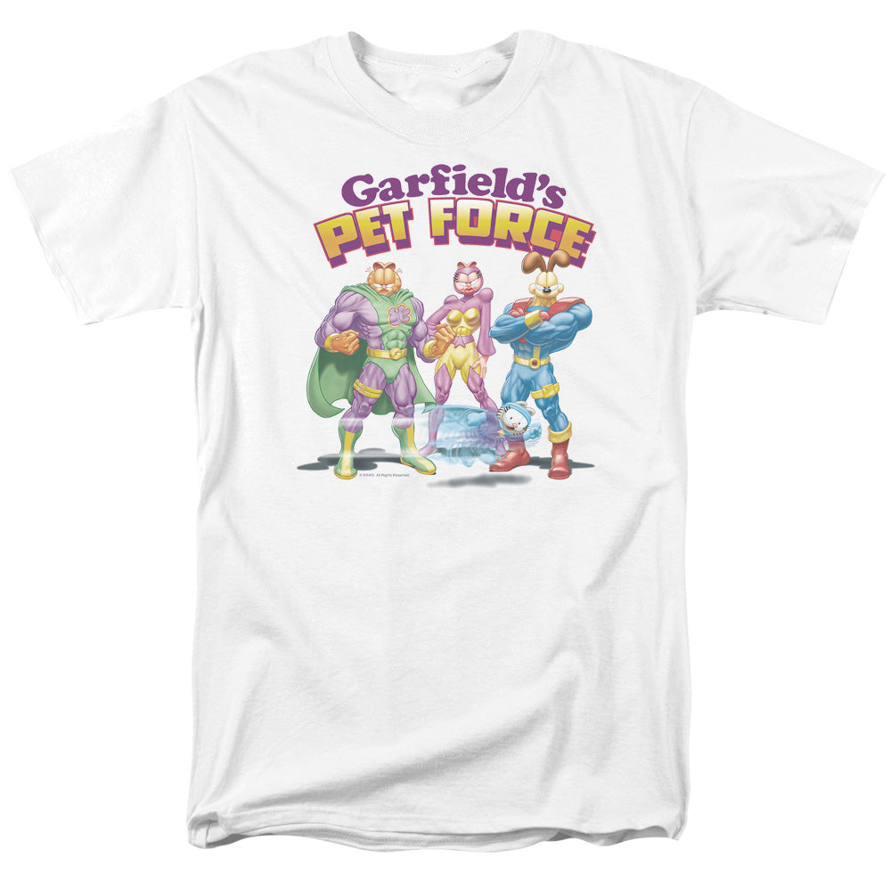 AN OFFCIALLY LICENSED GARFIELD HEROES AWAIT MEN'S REGULAR FIT T-SHIRT WHITE