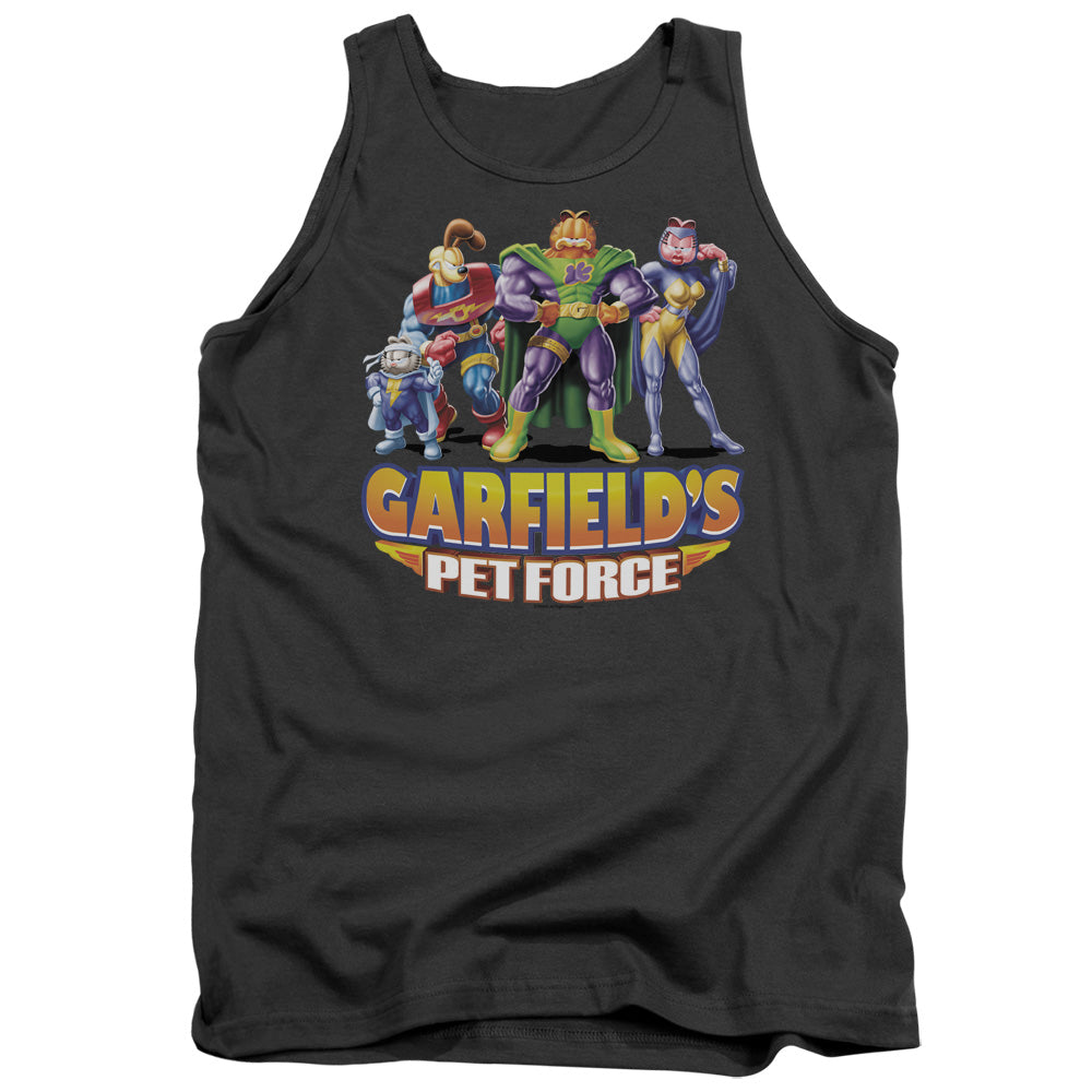 AN OFFCIALLY LICENSED GARFIELD BEYOND ADULT UNISEX TANK TOP CHARCOAL