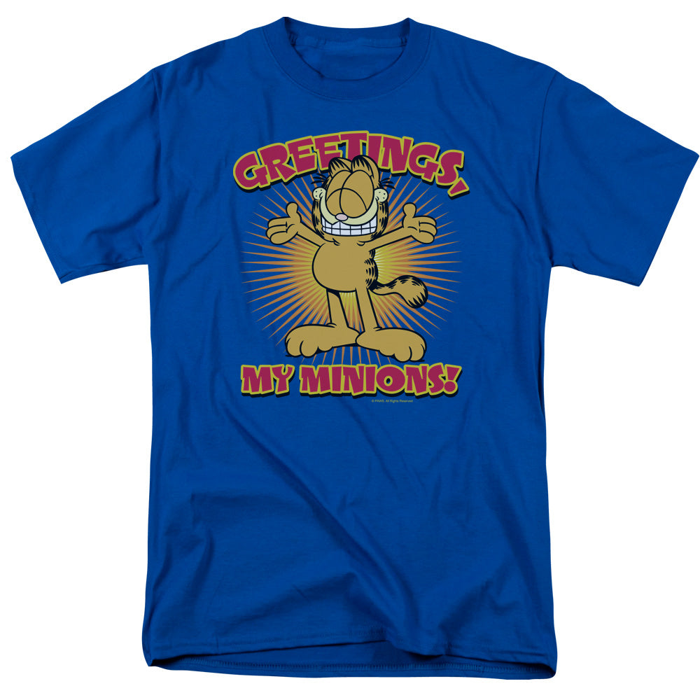 AN OFFCIALLY LICENSED GARFIELD MINIONS MEN'S REGULAR FIT T-SHIRT ROYAL