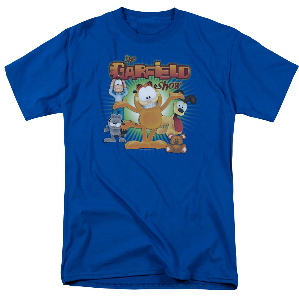 AN OFFCIALLY LICENSED GARFIELD THE GARFIELD SHOW MEN'S REGULAR FIT T-SHIRT ROYAL
