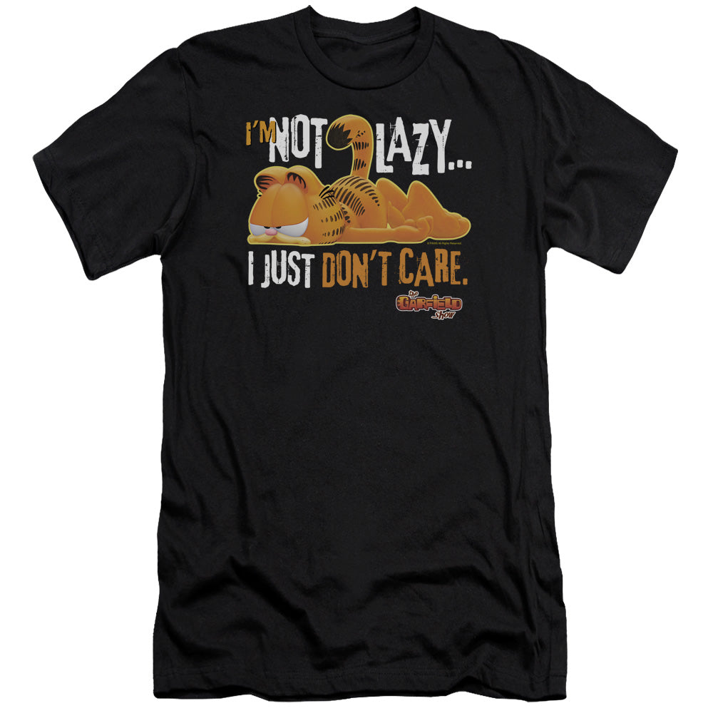 AN OFFCIALLY LICENSED GARFIELD NOT LAZY MEN'S PREMIUM SLIM FIT T-SHIRT BLACK
