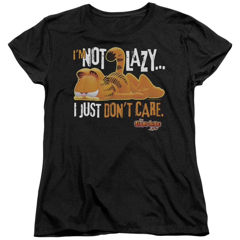 AN OFFCIALLY LICENSED GARFIELD NOT LAZY WOMEN'S REGULAR FIT T-SHIRT BLACK