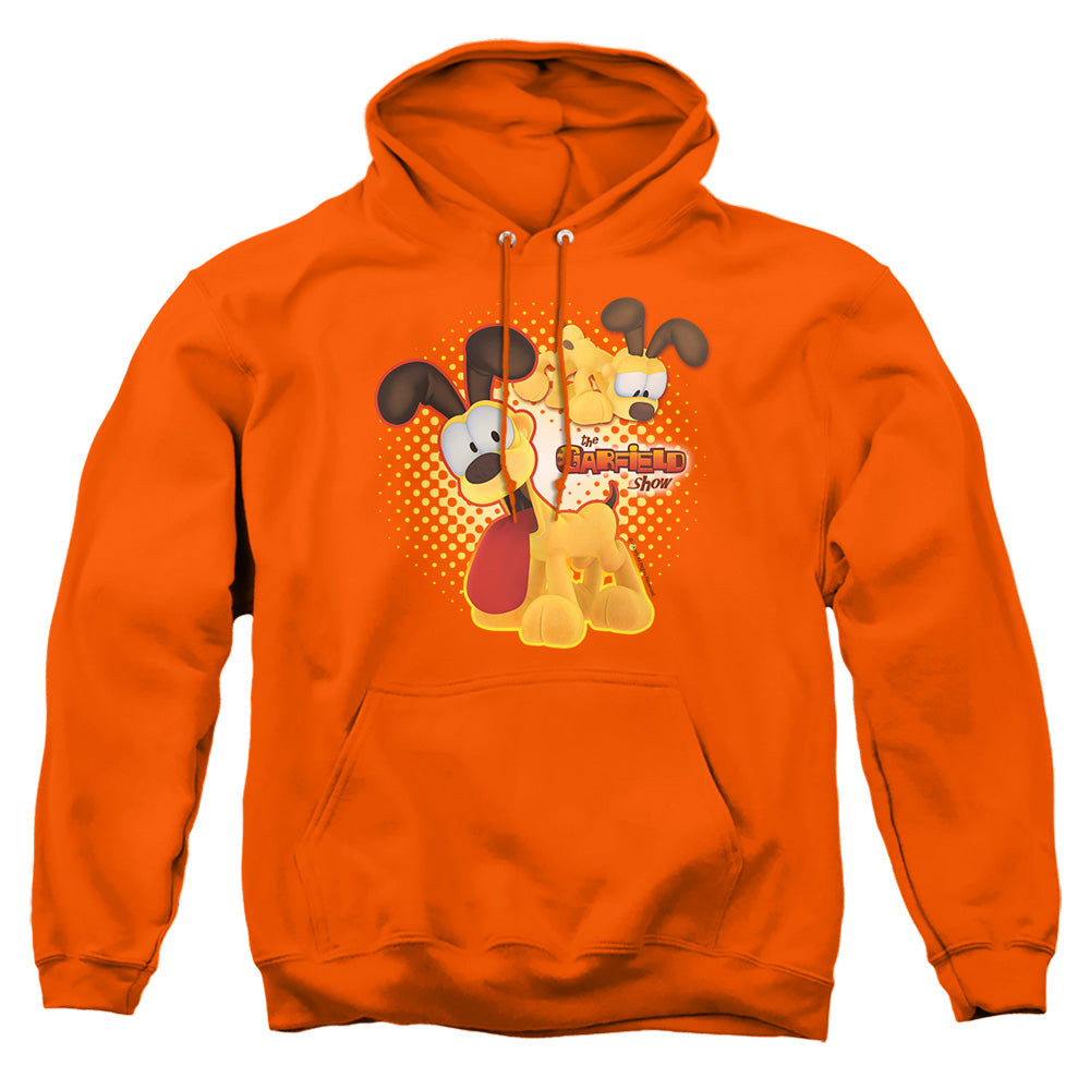 AN OFFCIALLY LICENSED GARFIELD ODIE ADULT UNISEX PULLOVER HOODIE ORANGE