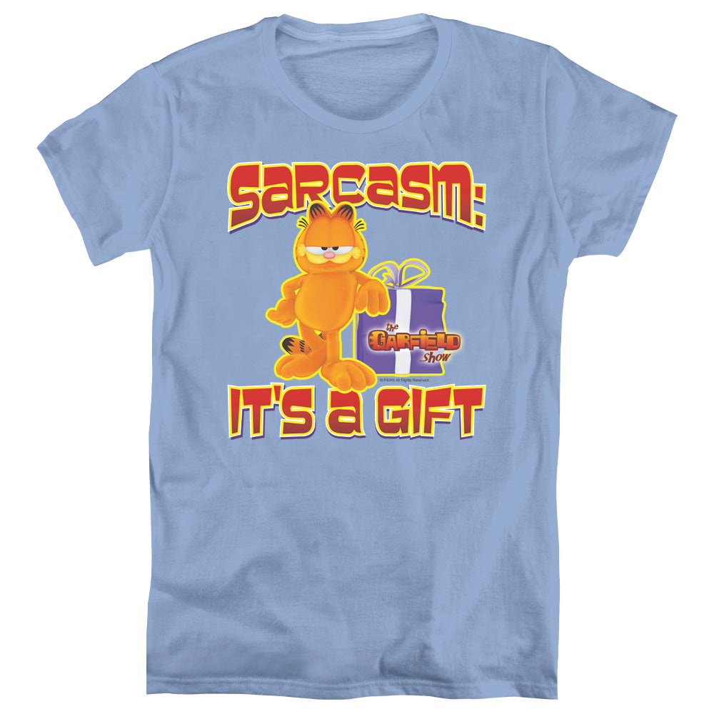 AN OFFCIALLY LICENSED GARFIELD SARCASM WOMEN'S REGULAR FIT T-SHIRT CAROLINA BLUE