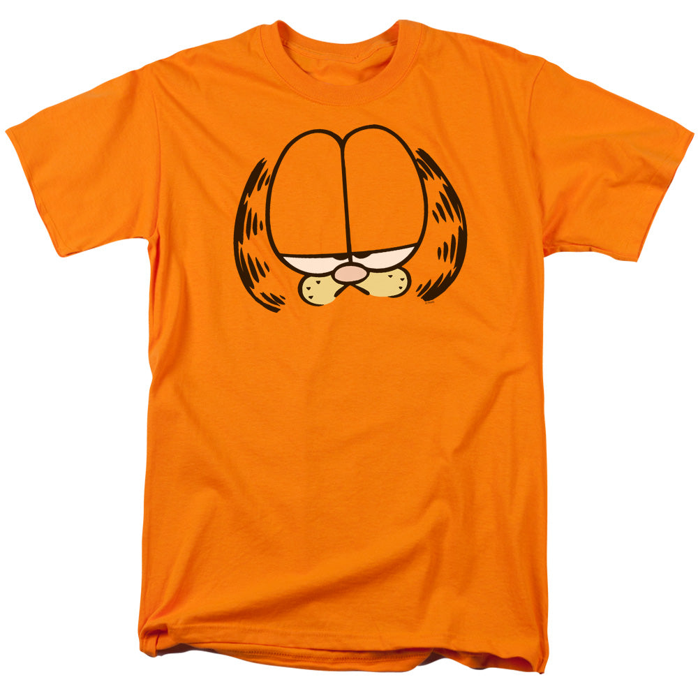 AN OFFCIALLY LICENSED GARFIELD BIG HEAD MEN'S REGULAR FIT T-SHIRT ORANGE
