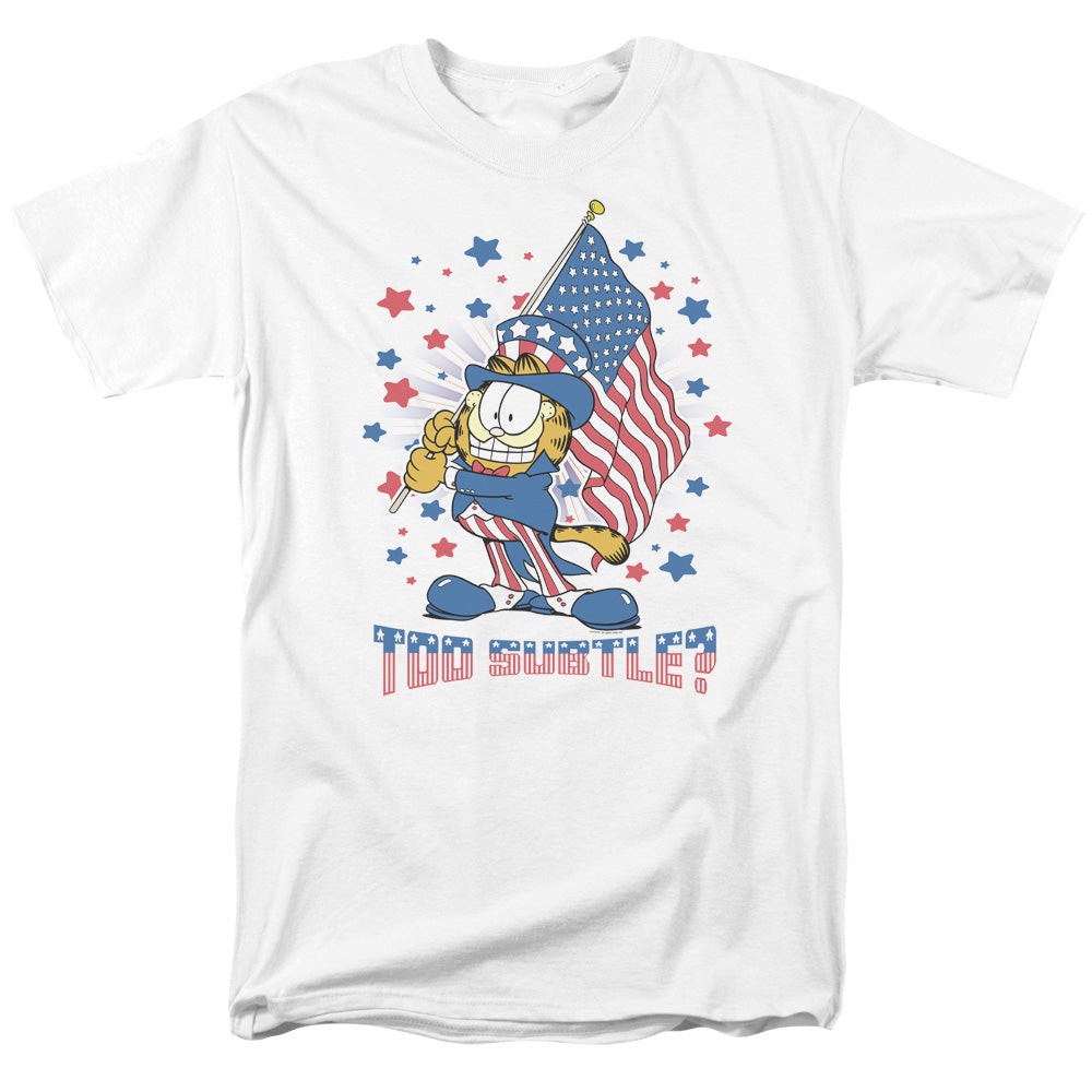 AN OFFCIALLY LICENSED GARFIELD SUBTLE MEN'S REGULAR FIT T-SHIRT WHITE