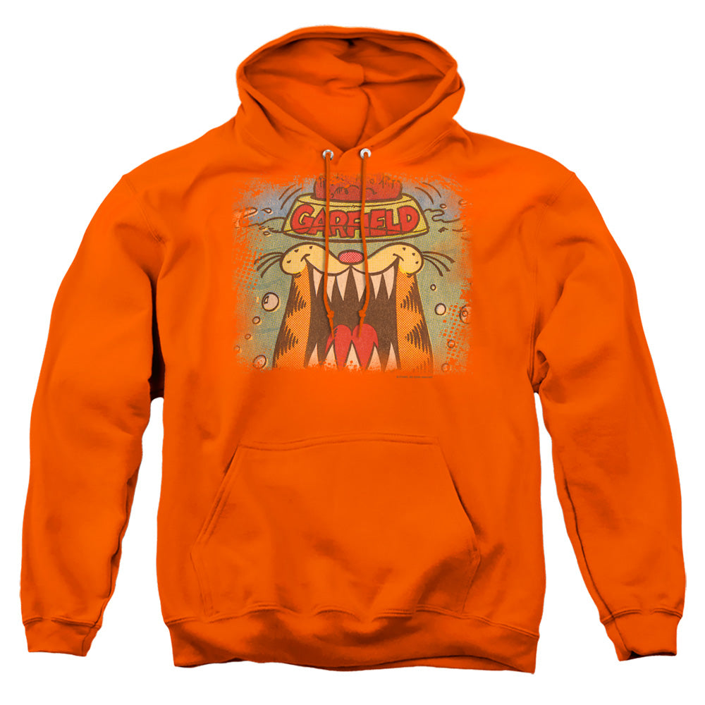 AN OFFCIALLY LICENSED GARFIELD FROM THE DEPTHS ADULT UNISEX PULLOVER HOODIE ORANGE