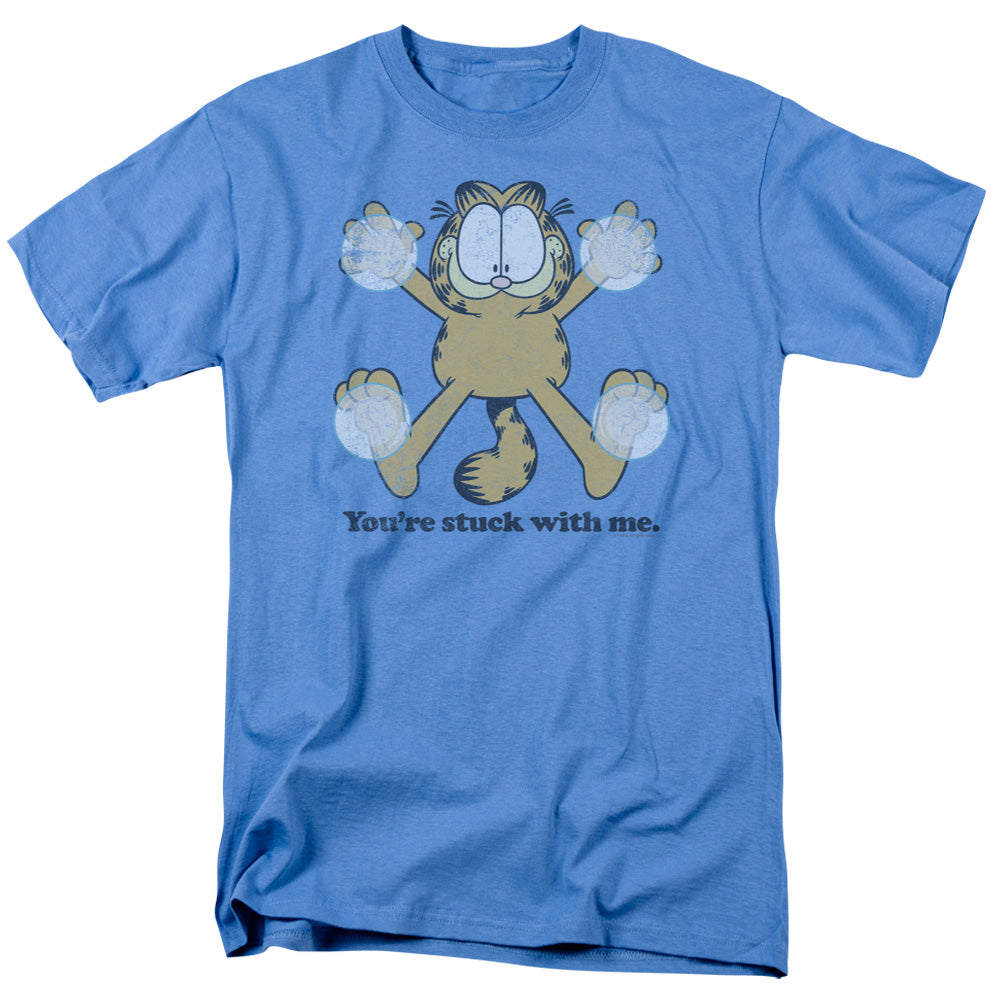 AN OFFCIALLY LICENSED GARFIELD STUCK MEN'S REGULAR FIT T-SHIRT CAROLINA BLUE