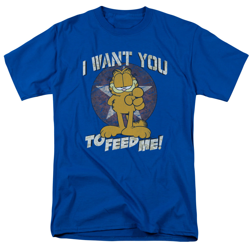 AN OFFCIALLY LICENSED GARFIELD I WANT YOU MEN'S REGULAR FIT T-SHIRT ROYAL