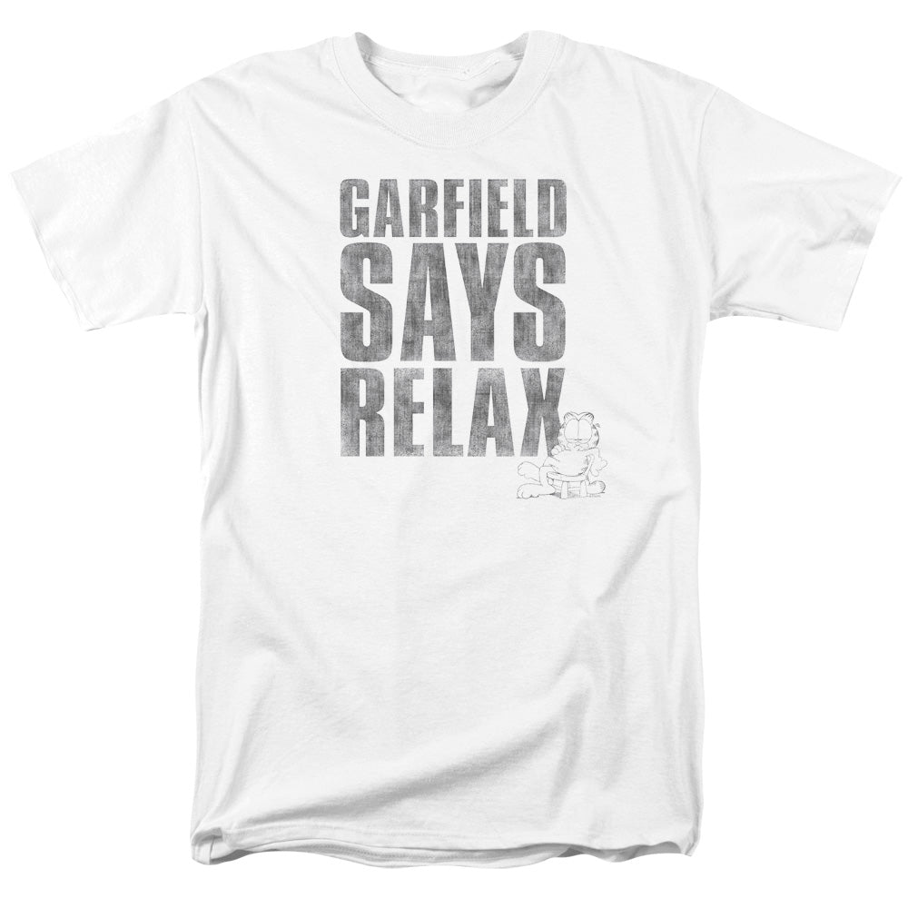 AN OFFCIALLY LICENSED GARFIELD RELAX MEN'S REGULAR FIT T-SHIRT WHITE
