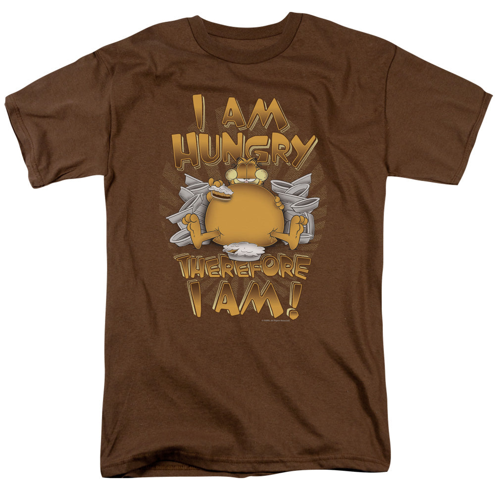 AN OFFCIALLY LICENSED GARFIELD THEREFORE I AM MEN'S REGULAR FIT T-SHIRT COFFEE