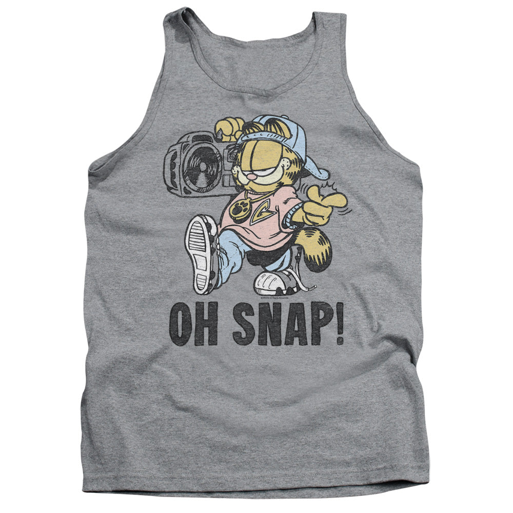 AN OFFCIALLY LICENSED GARFIELD OH SNAP ADULT UNISEX TANK TOP ATHLETIC HEATHER