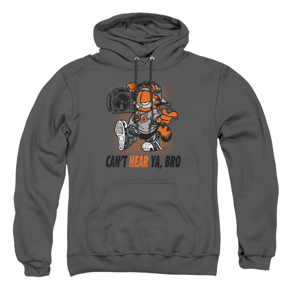 AN OFFCIALLY LICENSED GARFIELD OH SNAP ADULT UNISEX PULLOVER HOODIE CHARCOAL