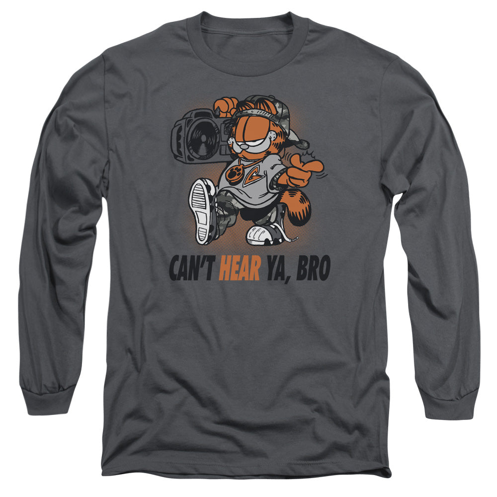 AN OFFCIALLY LICENSED GARFIELD OH SNAP MEN'S LONG SLEEVE T-SHIRT CHARCOAL