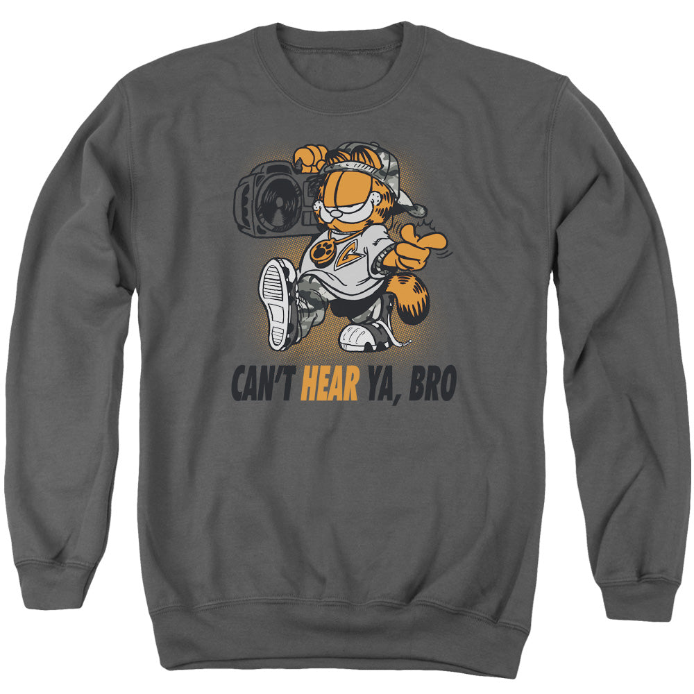 AN OFFCIALLY LICENSED GARFIELD OH SNAP ADULT UNISEX CREWNECK SWEATSHIRT CHARCOAL