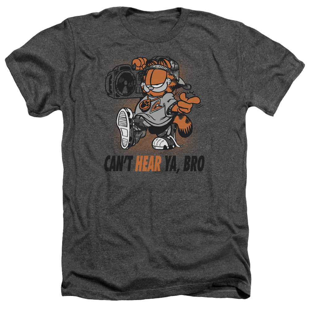 AN OFFCIALLY LICENSED GARFIELD OH SNAP MEN'S HEATHER T-SHIRT CHARCOAL