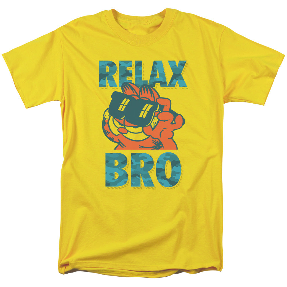 AN OFFCIALLY LICENSED GARFIELD RELAX BRO MEN'S REGULAR FIT T-SHIRT YELLOW