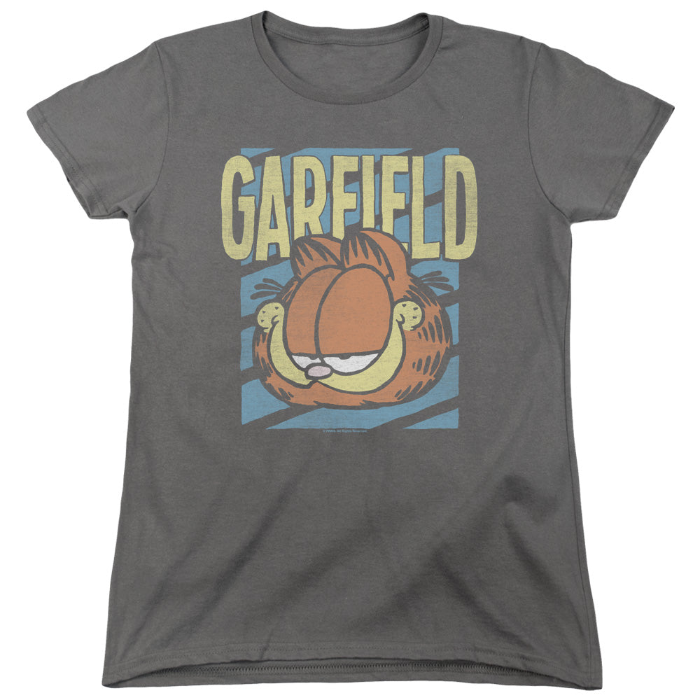 AN OFFCIALLY LICENSED GARFIELD RAD GARFIELD WOMEN'S REGULAR FIT T-SHIRT CHARCOAL